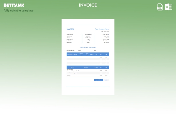 Шаблон за бесплатна градежна фактура во модерен стил